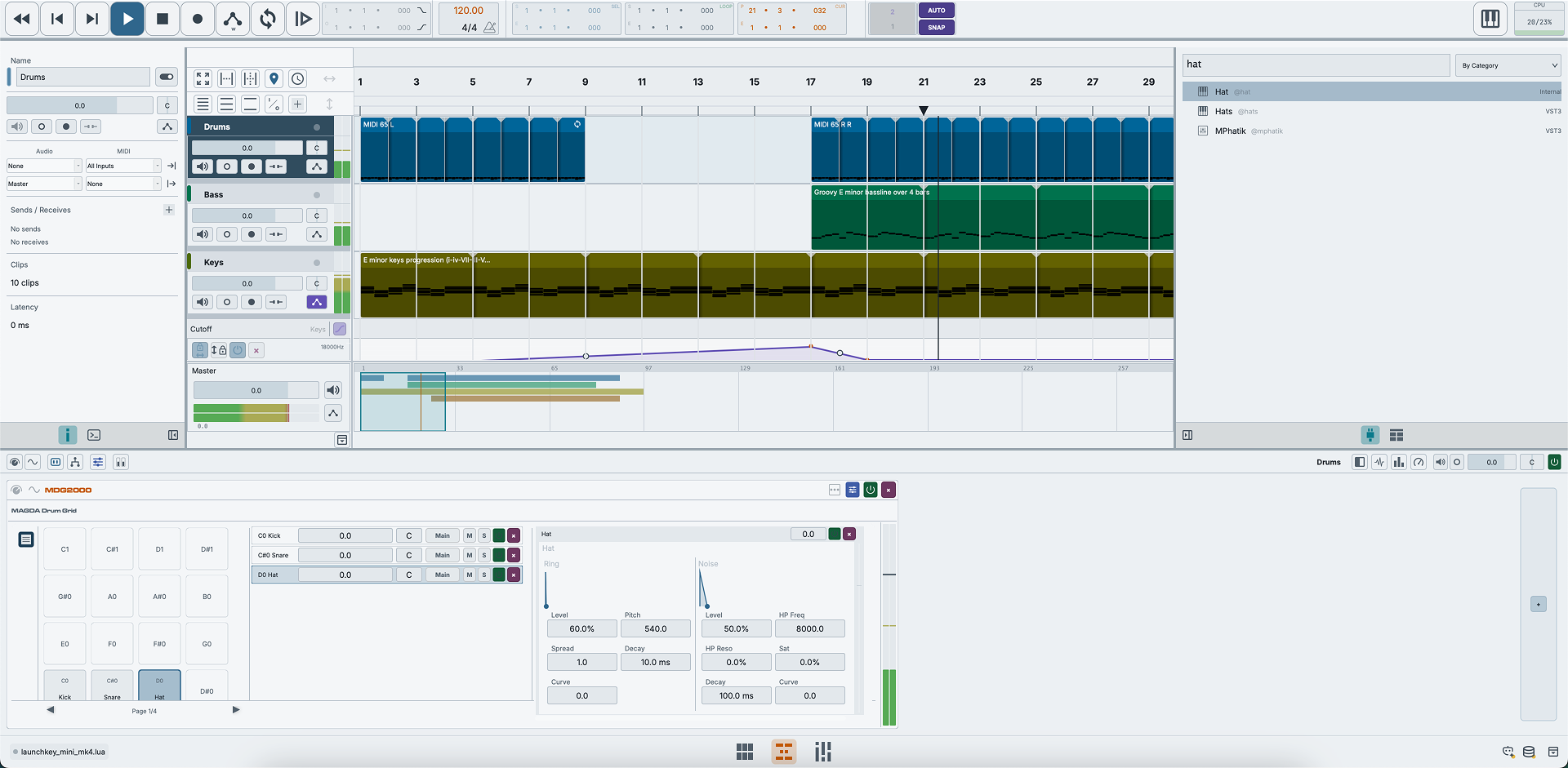 MAGDA Arrange view (light theme)